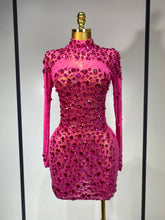 Women Sexy Mesh Rhinestones Mini Dresses Luxury Birthday Evening Party Celebrate Prom Gown Nightclub Singer Stage Outfit